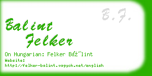 balint felker business card